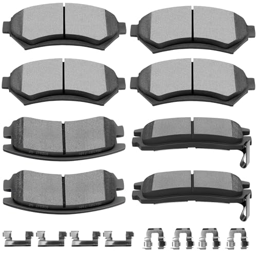 Ceramic Brake Pads Kits,SCITOO 8pcs Brake Pads Set Fit For Chevy For Impala - size: Front D699 & Rear D698