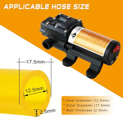 12V 75W Fuel Transfer Pump Kit, 110GPH Gas Transfer Pump with High Elastic Fuel Pipe & 2 Power Cables, Great for Vehicles, Boats, Equipment, Gasoline, Diesel (110GPH, SET) - color: 110GPH, size: Set