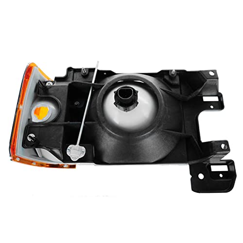 TRQ 2 Piece Headlight Assembly Set Halogen Chrome & Black Bezel Driver - style: HLA95275