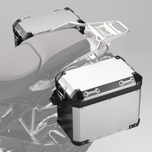 TCMT 48L Saddlebags Panniers Side Case Luggage Bag Fit For BMW R1200GS Adventure 2013-2018 R1250GS 2019-2024 F850GS 2017-2022 F900GS 2023-2025 - color: Chrome, size: Saddlebag