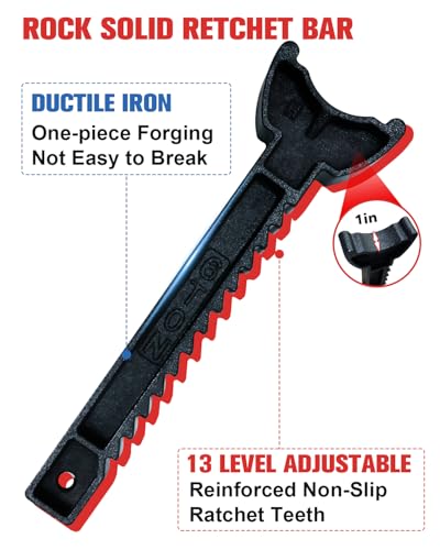 6 Ton Jack Stands (13,200Lbs) - Heavy Duty Car Jack Stand with Double Pin Locking, Adjustable 15.6"-23.4" Height, Extra Rubber Pads for Trucks, Garage, Home,DIY Use - 1 Pair Red