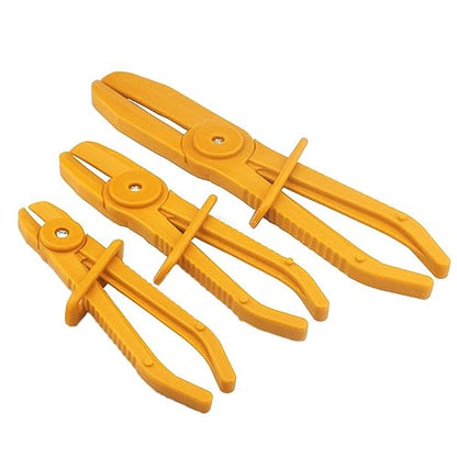 OBTANIM 3 Pack Plastic Hose Pinch Off Pliers Set Tool for Automotive, Household Flexible Hoses, Gas Lines, Radiator, Brake, Coolant, Fuel Lines and More - color: Yellow