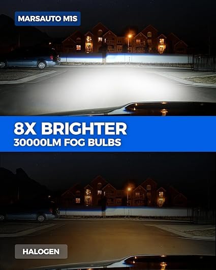 Marsauto M1S H1+H7 180000LM Fanless LED Bulbs 6000K Cool White, 4-pack - color: SUPER 6000K WHITE, size: H1+H7