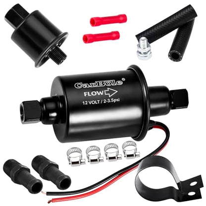 CarBole 12V Low Pressure Inline Fuel Pump 2-3.5 PSI, Electric Universal Gasoline Diesel Pump for Carburetors Cars Trucks Boats Engine Generator Replacement P60430, EP12S, 6414671 E8012S, FD0002 - size: 2-3.5 PSI + Pump Only