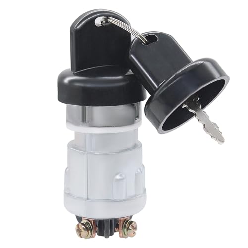 Universal 3 Wire Engine Starter Switch with 2 Keys Replacement Parts Fit for Honda Motorcycle, Scooter, Truck, Tractor, Forklift, Agricultural Modified Car etc.