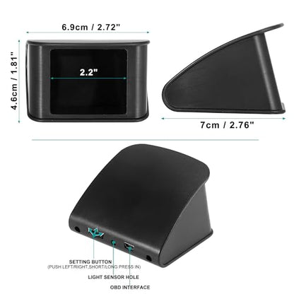 X AUTOHAUX Mini HUD Head Up Display Car Dashboard Digital Speedometer