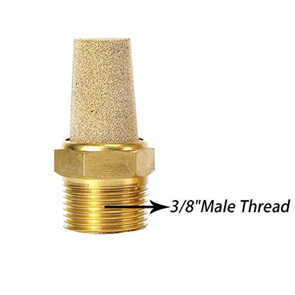 Quickun Air Pneumatic Mufflers, 3/8" Male Thread Sintered Bronze Exhaust Muffler Silencer (Pack of 2) - size: 3/8" Male (2Pcs)