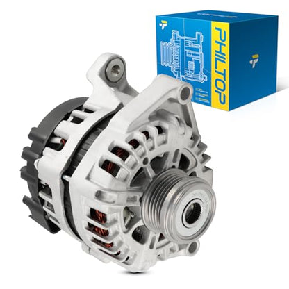 PHILTOP Alternator Compatible with Chevrolet Cruze 2012 2013 2014 2015, Cruze Limited 2016, L4 1.4L, 12V 130Amp Clockwise 5-Groove Clutch Pulley, Alternator Replace 11654N 13581891 13588290 13597227 - size: 11654N