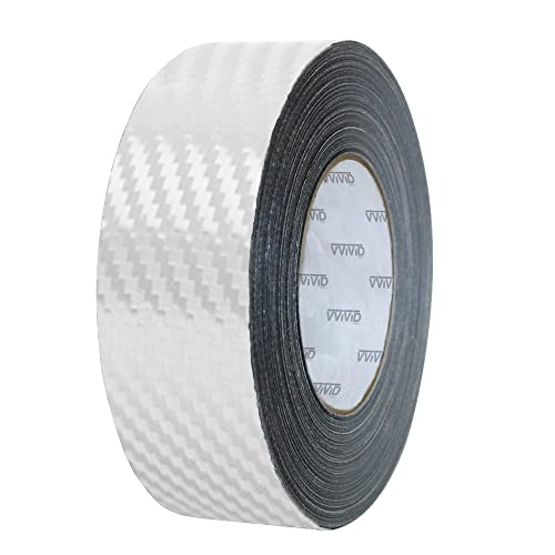 VViViD Dry Carbon Fibre Detailing Vinyl Wrap Tape 2" x 20ft DIY Roll (White) - color: Carbon Fiber White
