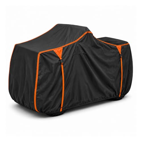 ATV Cover for Kawasaki Brute Force 750 Waterproof 4 Wheelers Quad Cover Outdoor Sun Rain Storage Protection 210D-PU Black, Orange 86.61x46.46x48.03in - size: for Kawasaki Brute Force 750