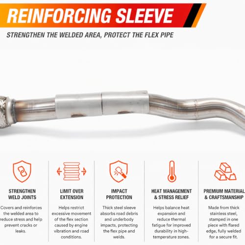 54971 Flex Exhaust Pipe for 15-17 Chrysler 200 & 14-18 Jeep Cherokee E39H - size: Chrysler 200/Jeep Cherokee