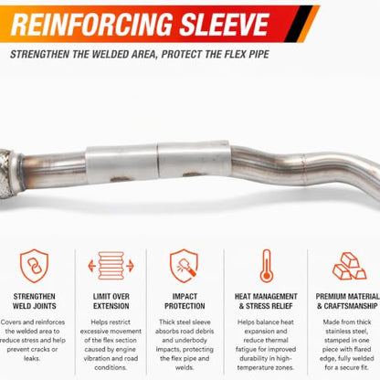 54971 Flex Exhaust Pipe for 15-17 Chrysler 200 & 14-18 Jeep Cherokee E39H - size: Chrysler 200/Jeep Cherokee
