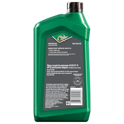 Quaker State Motor Oil, 10W-30, 1 Quart (6 Pack)