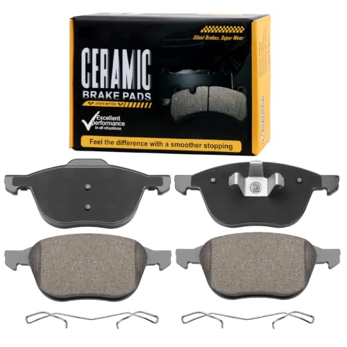 D1044 Front Ceramic Brake Pads Fit for Ford Focus 2005-2007,for Mazda 3 2007-2009,2011-2013 S/i,3 Sport 2009-2018,5 2006-2010,2012-2017,for Volvo C30 2008-2013,S40 2005-2011,V50 2005-2011 - style: HZ1044