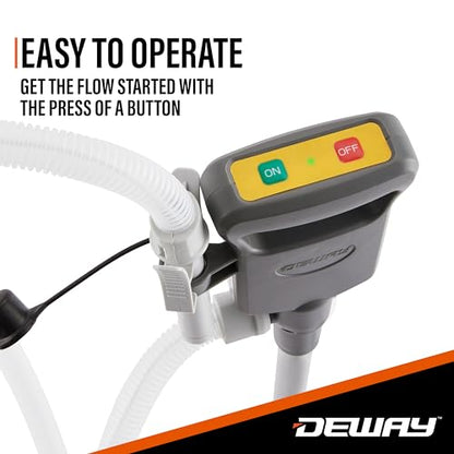 Deway Fuel Transfer Pump, Auto-Stop & Beep Nozzle, 3.8 GPM, 51in Hose - style: Auto-Stop w/ Beep