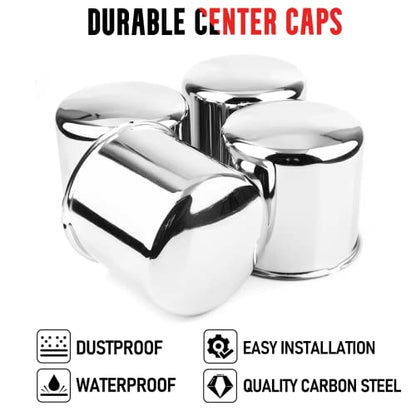 RTrhinoTuning 4PCS 4.25" Push Through Wheel Center Caps for Truck Trailer Wheel Rim Covers, 4.25" Hub, 4.33" Tall Hubcap - color: Chrome, size: 4.25" Center Hole, 4.29" Height