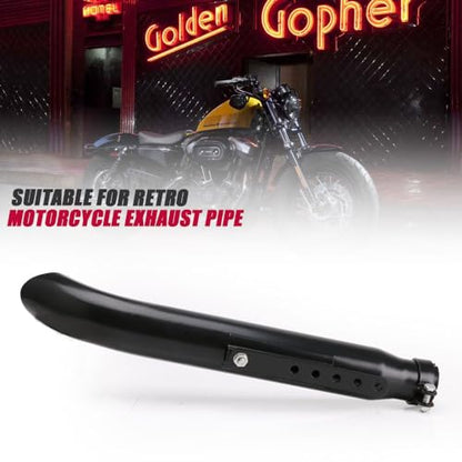 Baking Paint Universal Motorcycles Slash Cut Exhaust Tip Muffler Pipe for 1-3/8", 1-1/2"(1.5 inch), 1-5/8" and 1-3/4"(1.75 inch) Chopper Cafe Racer Loud black(one piece)