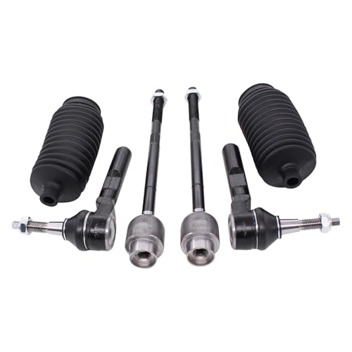 MOTOKU 6pc Front Suspension Inner and Outer Tie Rods End w/Boots