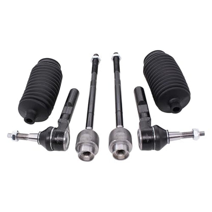 MOTOKU 6pc Front Suspension Inner and Outer Tie Rods End w/Boots