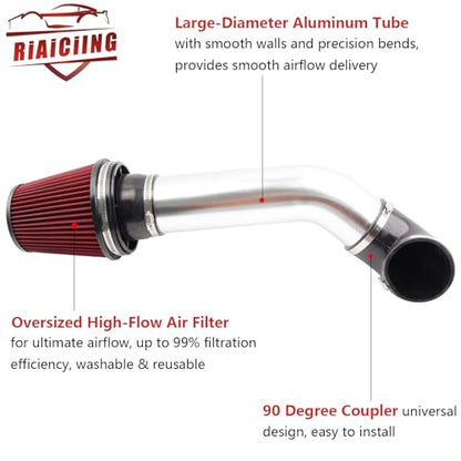 4'' LS Swap Cold Air Intake for Camaro Chevelle LS1 LS2 LSX - color: Silver