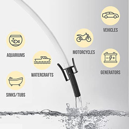 Deway Auto Fuel Transfer Pump, Auto-Stop, Removable Rubber Hose, D Battery - style: Auto Stop Nozzle w/ Plastic Hose
