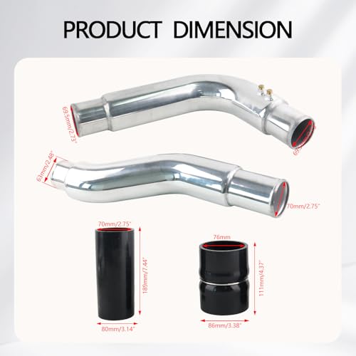 3" Intercooler Pipe Kit for 2003-2007 Dodge Ram 5.9L Cummins - color: 2003-2007 Dodge Ram 5.9L
