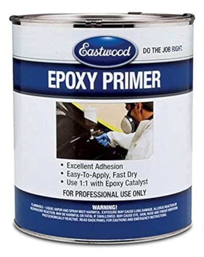 Eastwood Gray Epoxy Primer and Sealer Quart 1:1 | Epoxy Primer Sealant for Steel Fibreglass Aluminium | Automotive Car Body Filler for Car Restoration | Rust Proofing Underseal for Anti Corrosion