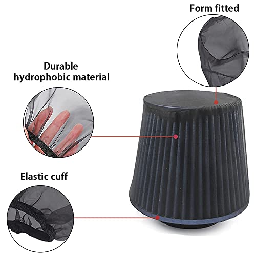 Air Filter Cover for Car Cold Air Intake Filter, Universal High Flow Air Intake Filter, Black, 1 PCS