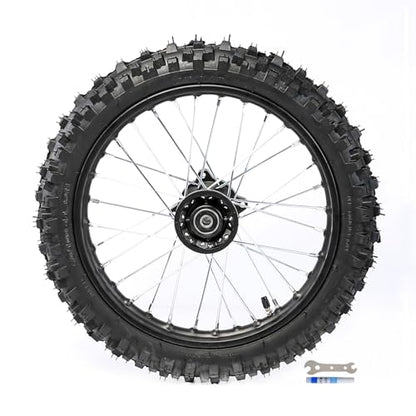 14" 12" Complete Dirt Bike Front and Rear Wheel Kit 60/100-14 80/100-12 Tire Rim Set 12mm Bearing for Pit Bike Motocross Off Road 50cc 70cc 90cc 125cc 140cc SSR Apollo Taotao DB14 DB17 XR70 CRF50 - color: Front 60/100-14 & Rear 80/100-12, size: 12mm Beari
