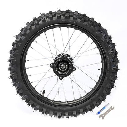 12mm Bearing 14" Front 60/100-14 Tire Tube with Rim Wheel 2.50-14 for Dirt Pit Bike Apolllo XR CRF SSR 50CC 70CC 90CC 110CC 125CC 140cc Off-Road
