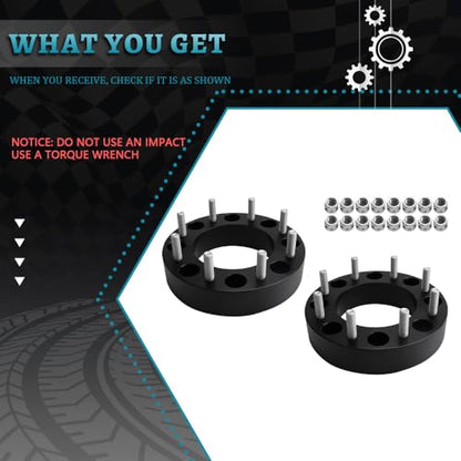 IRONTEK 8x200mm Wheel Spacers Compatible for Ford F350 2005-2025 Super Duty DRW, for Ram 3500 2019-2025 DRW, 8x6.5 2 inch Thread Pitch M14x1.5 Hub Bore 142mm 2PCS - size: 8x200-2PCS