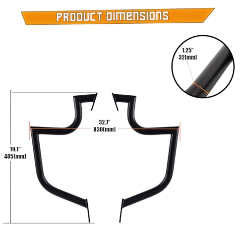Kinglemc Crash Bar Engine Guard for Kawasaki Vulcan(Black) - color: Black, size: VN1600A VN1600E