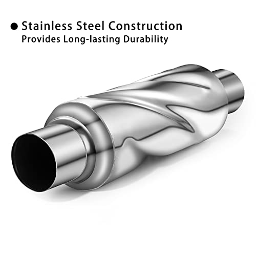 Peastorm Glasspack 2.5 Inch Muffler Exhaust Pipe, Universal Performance Resonator Dual Loud Exhaust Tip 2.5 Inch Inlet for Trucks Car - size: 2.5 inch