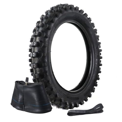 80/100-12 Rear Tire And Inner Tube，3.00-12 Motorcycle Tire for 90cc 110cc 125cc SSR/CRF XR70 CR60R/KLX110 KX60/DRZ DS80 JR80 RM50 PW80 TTR YZ60 65SX Off Road Motocross Pit Dirt Bike