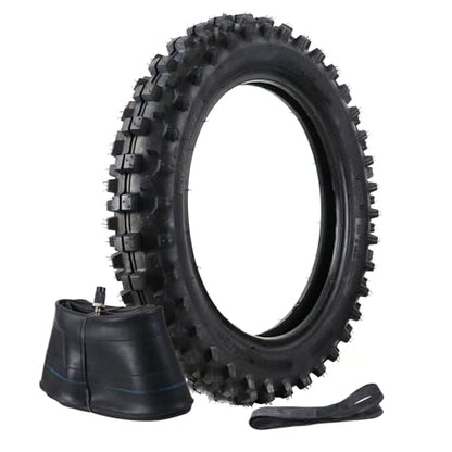 80/100-12 Rear Tire And Inner Tube，3.00-12 Motorcycle Tire for 90cc 110cc 125cc SSR/CRF XR70 CR60R/KLX110 KX60/DRZ DS80 JR80 RM50 PW80 TTR YZ60 65SX Off Road Motocross Pit Dirt Bike