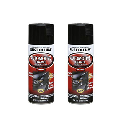 Rust-Oleum Stops Rust Automotive Enamel Spray Paint, Gloss Black - color: Gloss Black, size: 12 Ounce (Pack of 2)