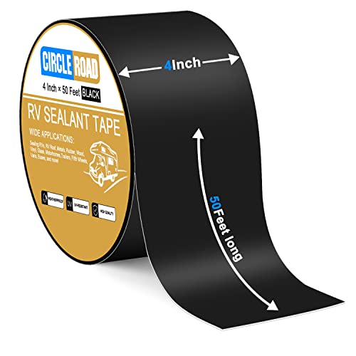 Butyl Sealant Waterproof Tape RV Roof Repair Tape Black, 4 Inch X 50 Feet - style: 4In-50FT Black