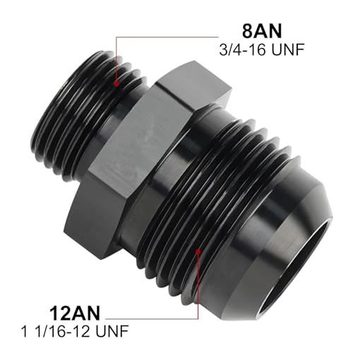 EVIL ENERGY 12AN Flare to AN8 ORB Male O-Ring 2PCS Fitting Adapter - size: 8AN ORB to 12AN