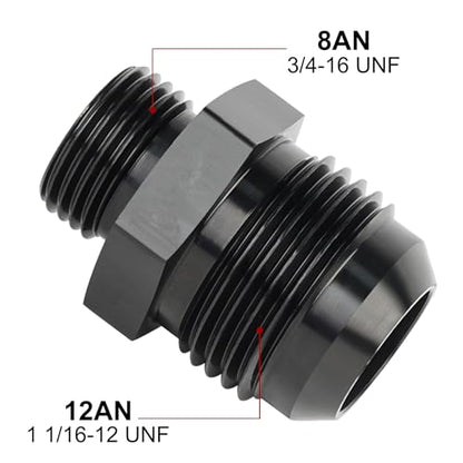 EVIL ENERGY 12AN Flare to AN8 ORB Male O-Ring 2PCS Fitting Adapter - size: 8AN ORB to 12AN