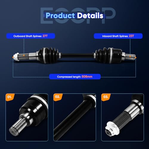 CV Axle Drive Shaft Assembly ECCPP fit 2011-2014 for Yamaha Grizzly 450