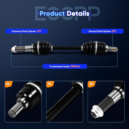 CV Axle Drive Shaft Assembly ECCPP fit 2011-2014 for Yamaha Grizzly 450