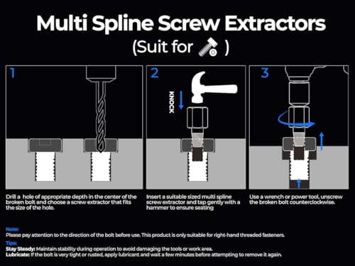 toolant 15-Piece Impact Screw Extractor Set - size: 15pcs