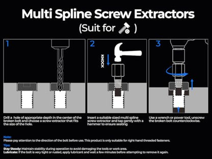 toolant 15-Piece Impact Screw Extractor Set - size: 15pcs