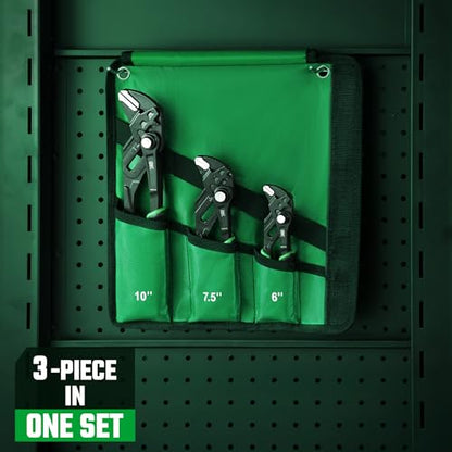 SK Pliers Wrench Set, Adjustable Parallel Smooth Jaw, 6'', 7.5'' & 10'' - size: 6-Inch, 7.5-Inch, 10-Inch Set