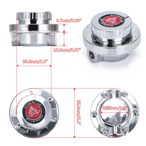 Manual Adjustable Fuel Pressure Regulator Kit, Chrome Silver with Gold Fittings, Includes Hose Clamps and Heat Shrink Sleeves for Carburettor Systems