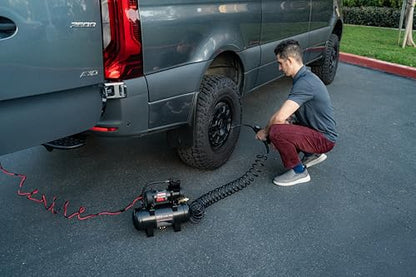 VIAIR TLC BOOST Air Compressor Source Kit – 120 PSI Stationary Tire Inflator with 1.5 Gallon Tank, Presta Valve Chuck, Inflation Tips & 30ft Coil Hose – For Air Tools, DIY Projects & Mobile Shops - style: TLC BOOST Air Compressor Source Kit