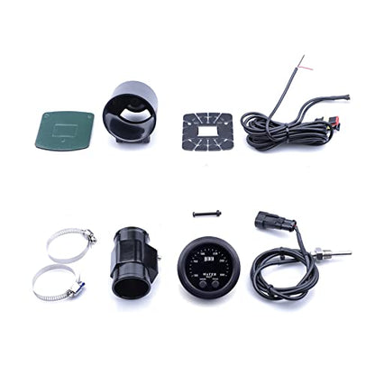 52mm Water Temperature Gauge with Joint Pipe Adaptor 32MM - color: Red, size: Joint Pipe: 32MM Black