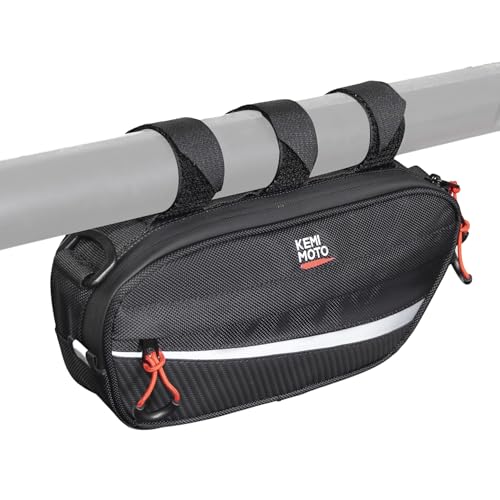 KEMIMOTO UTV Roll Cage Storage Bag Universal 1680D Grab Handle Storage Bag Dimensions 11" x 5" Side by Side Accessories Compatible with UTV, ATV, Golf Cart, Bike, Off-road Vehicle - color: Black