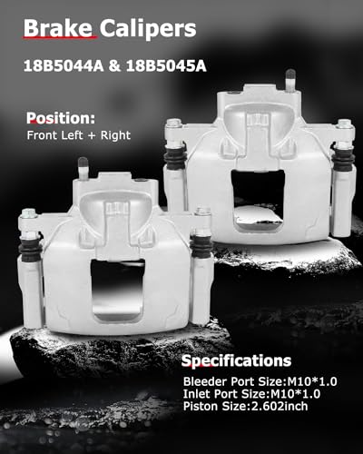 cciyu Front Left & Right Disc Brake Calipers w/Bracket 18B5044A 18B5045A - size: Front[18B5044A+18B5045A]