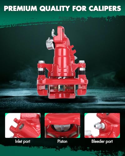 SCITOO 19-B2069 Rear Left Disc Brake Caliper With Bracket Red - size: Rear Driver[19-B2069]Red